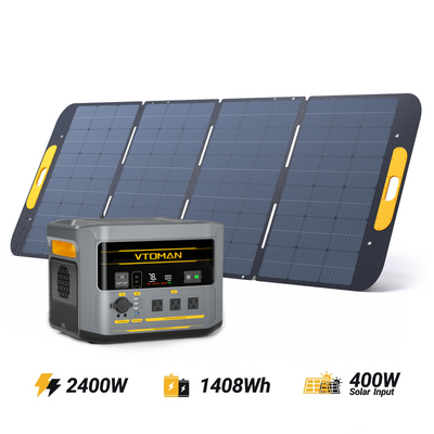 VTOMAN FlashSpeed 2400 V-BEYOND™ with 400W Solar Panel (US&MEX)