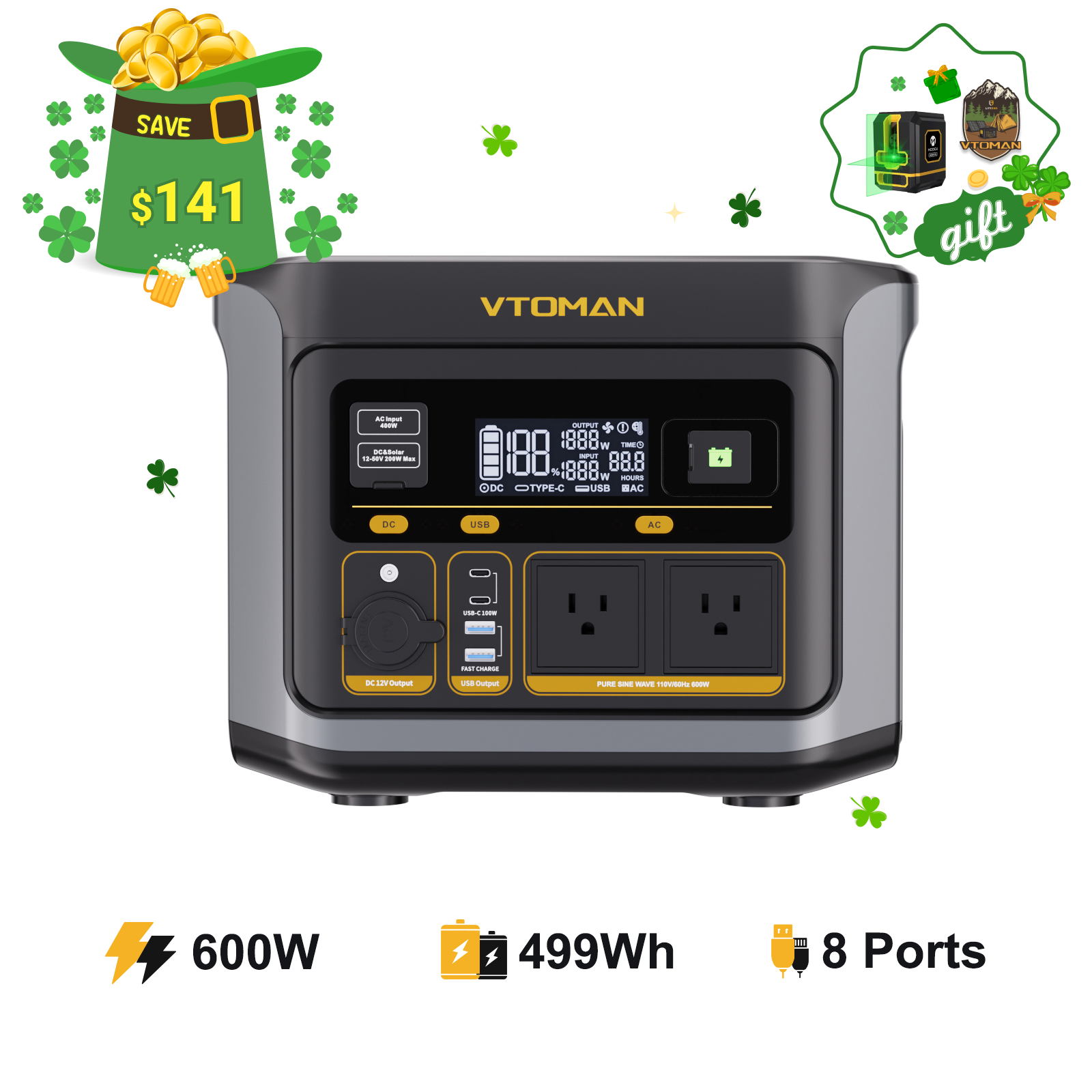 VTOMAN FlashSpeed 600 Power Station