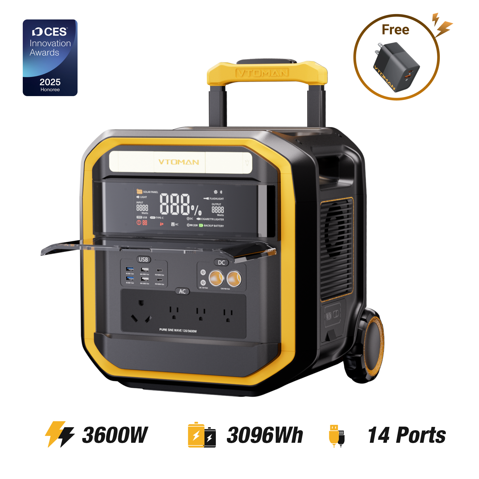 VTOMAN FlashSpeed Pro 3600 Portable Power Station