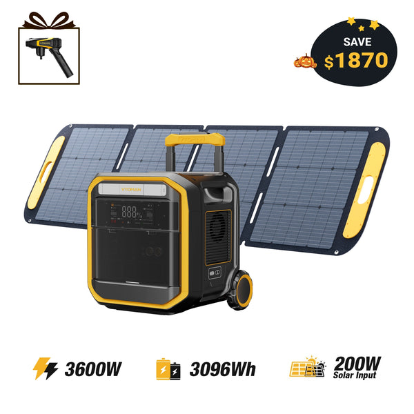 VTOMAN FlashSpeed Pro 3600 with 200W Pro Solar Panel