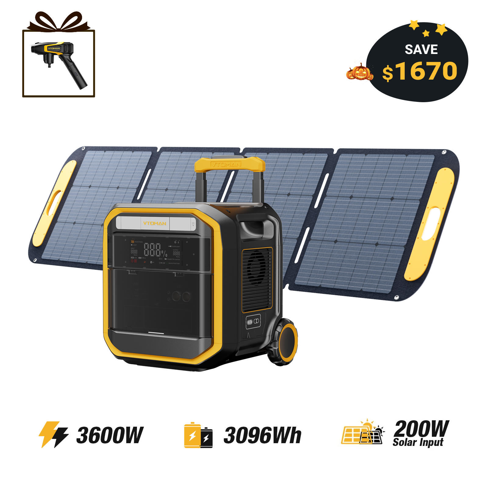 VTOMAN FlashSpeed Pro 3600 Portable Power Station