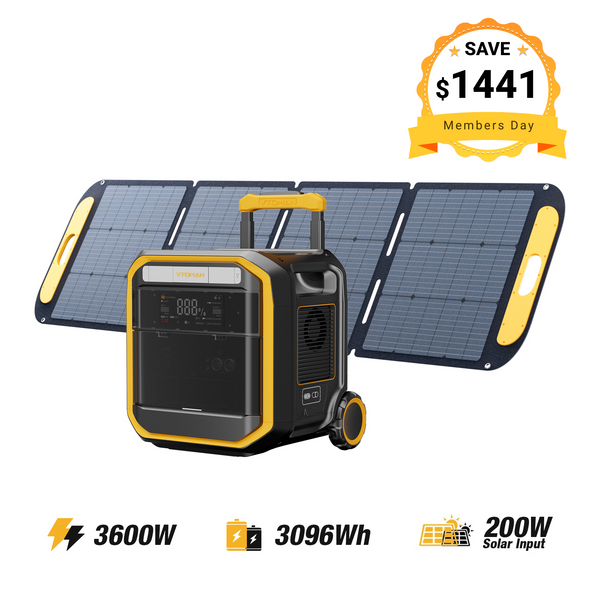 VTOMAN FlashSpeed Pro 3600 with 200WPro Solar Panel