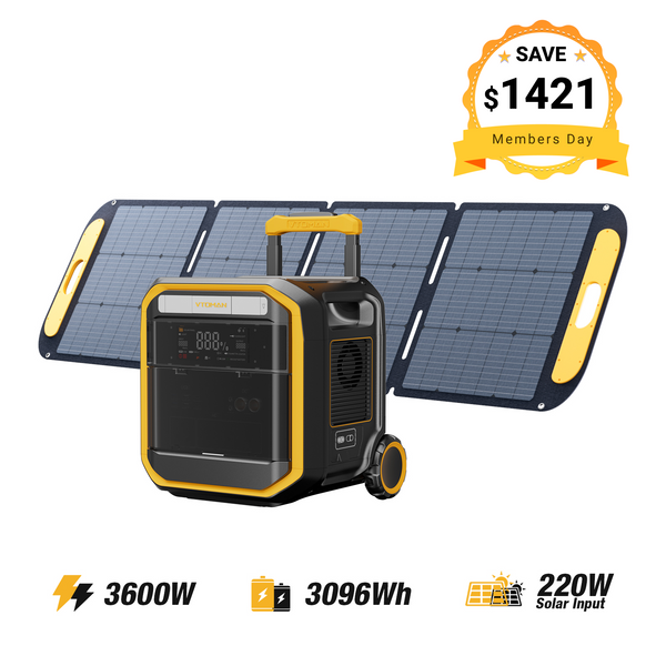 VTOMAN FlashSpeed Pro 3600 with 220WPro Solar Panel