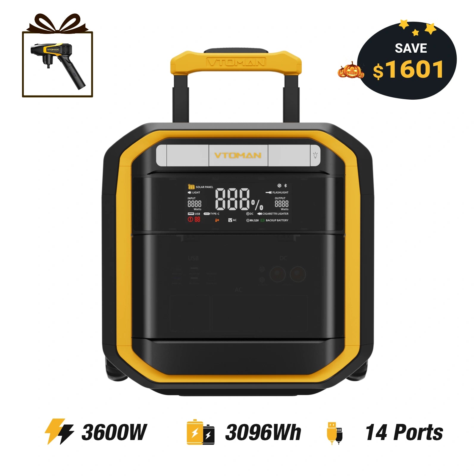 VTOMAN FlashSpeed Pro 3600 Portable Power Station