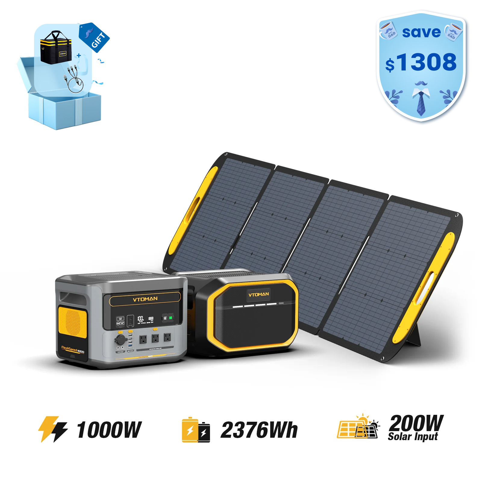Estación de energía VTOMAN FlashSpeed ​​1000 de 828 Wh y 1000 W