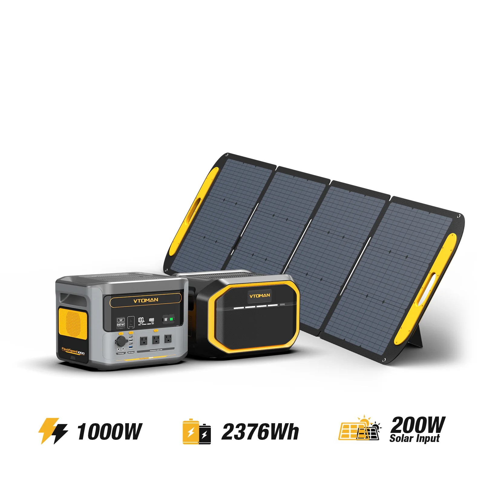 FlashSpeed 1000W/2376Wh 200W Solar Panel