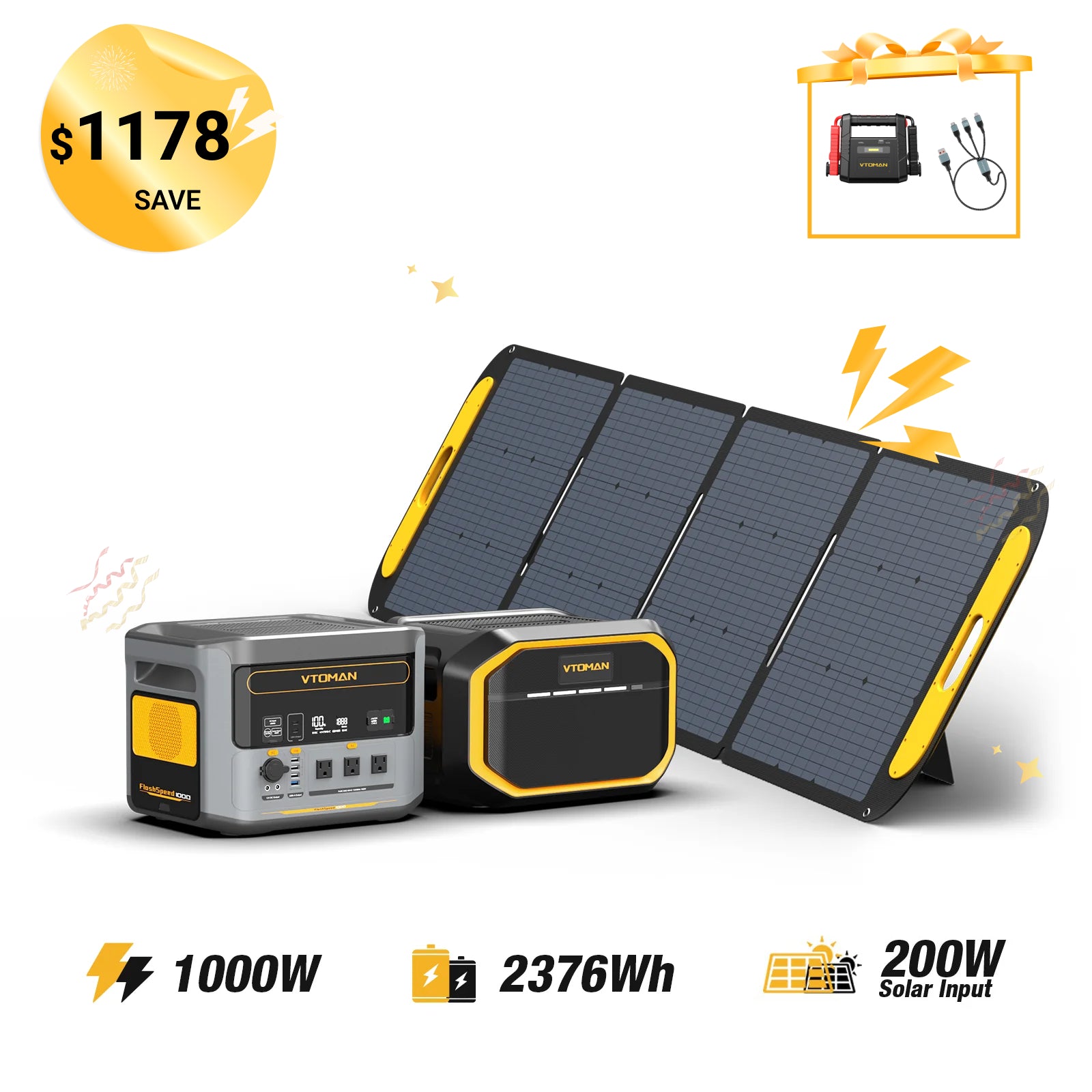 Generador solar FlashSpeed ​​1000W/2376Wh 220W