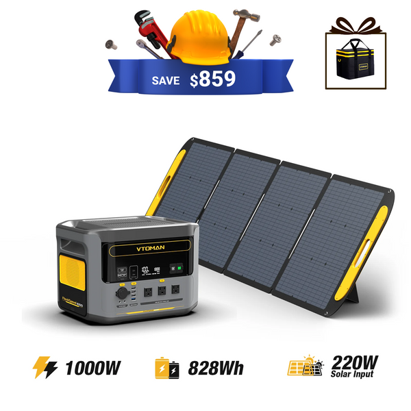 VTOMAN FlashSpeed 1000 with 220W Solar Panel
