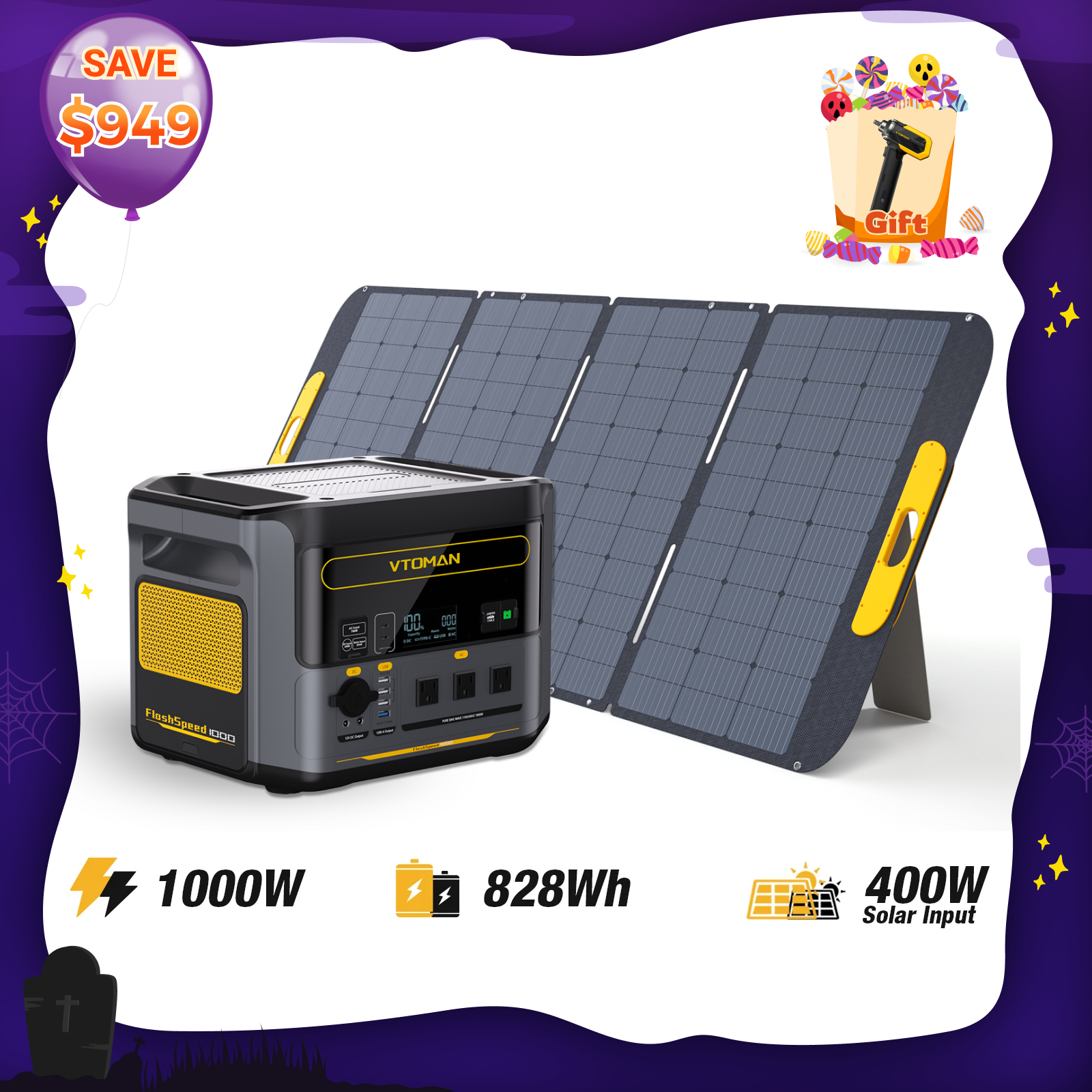 VTOMAN FlashSpeed 1000 Power Station 828Wh | 1000W