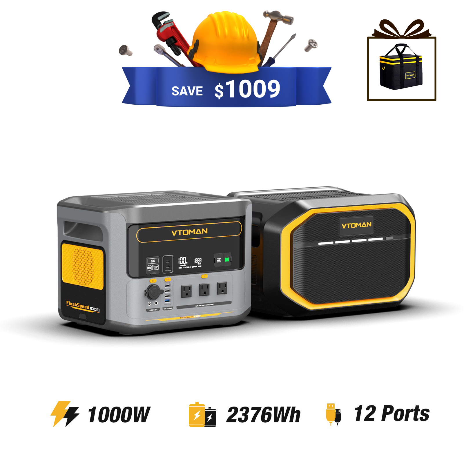 VTOMAN 1548Wh Extra Battery for FlashSpeed 1500/1000/600
