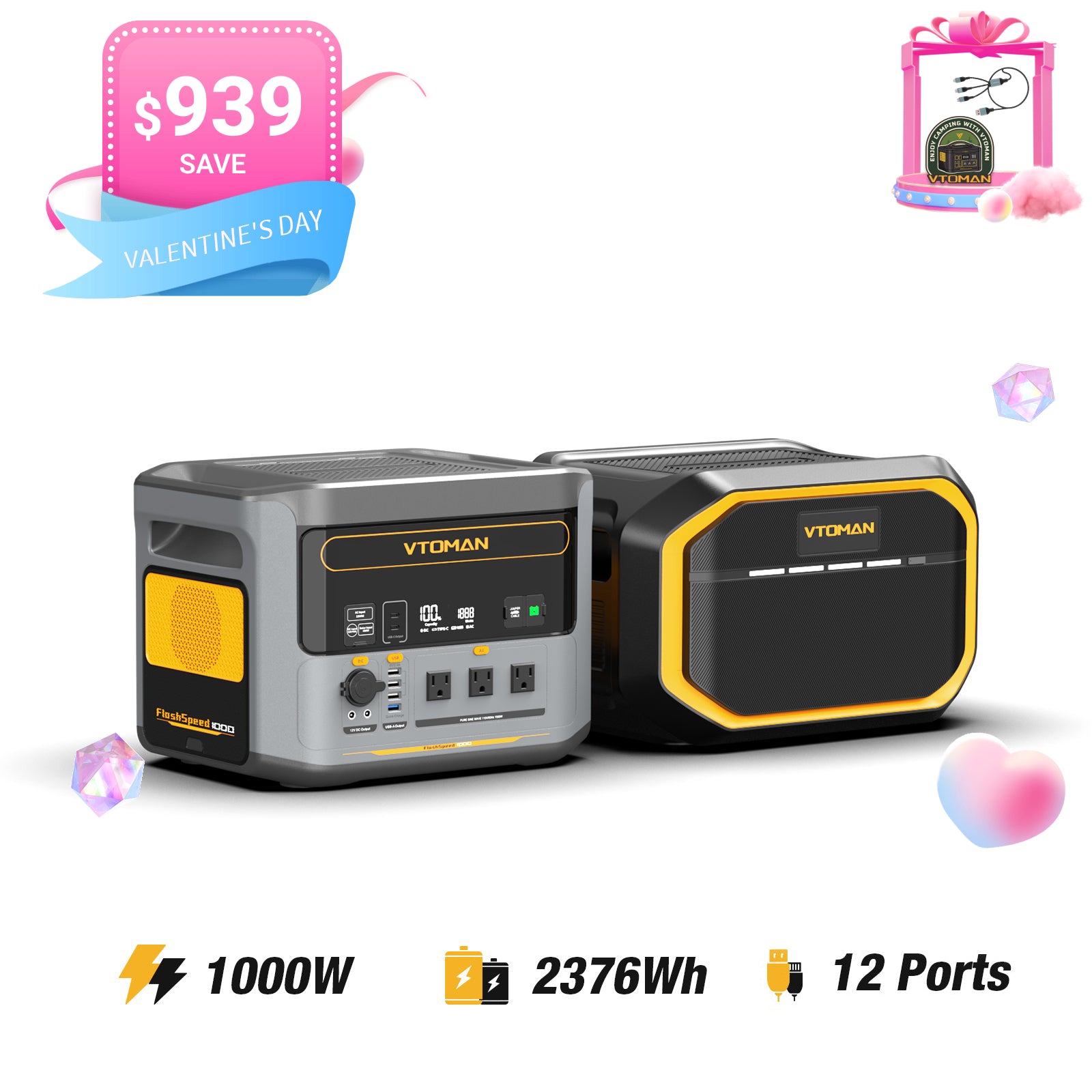 FlashSpeed 1000W/2376Wh Extra Battery