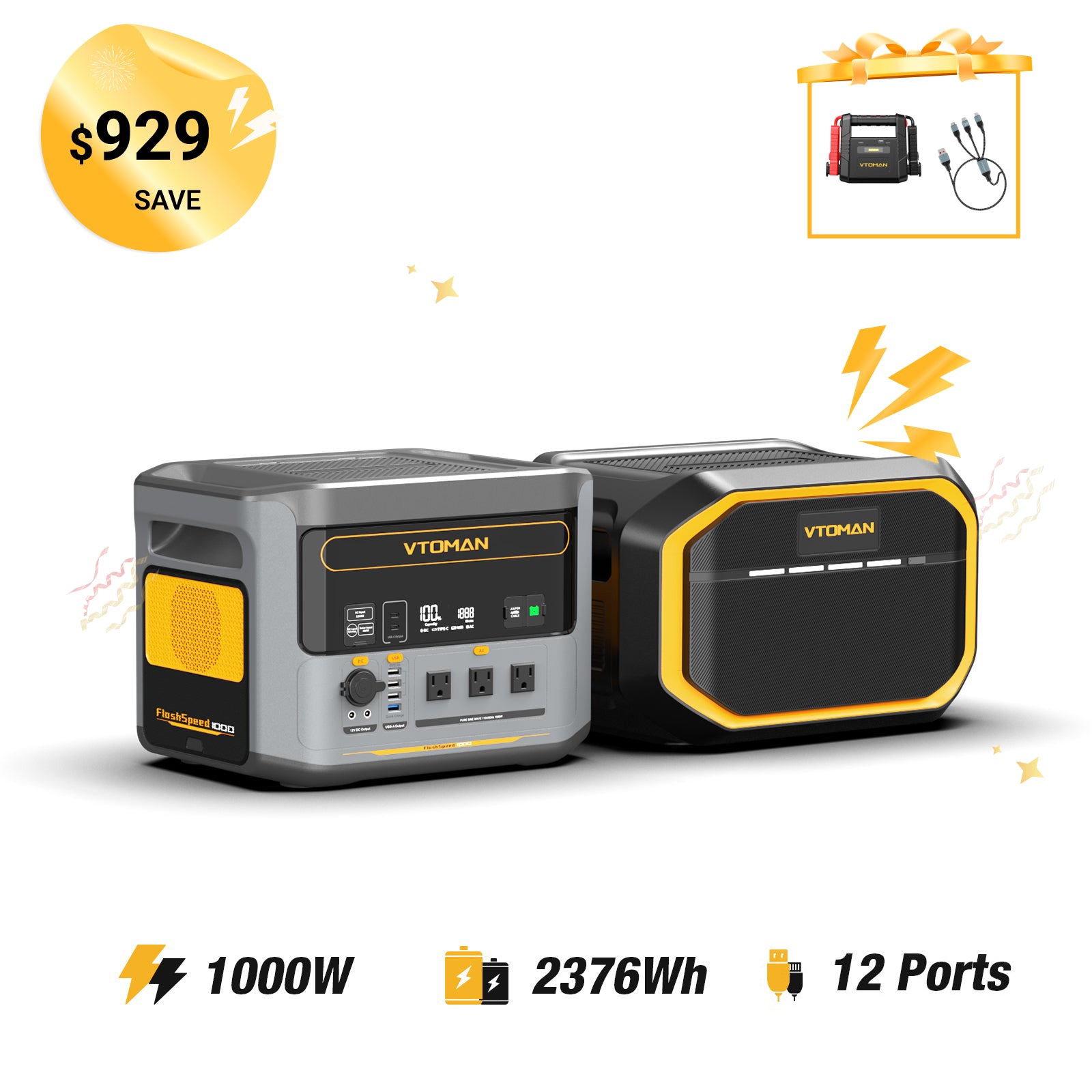 Paquete FlashSpeed ​​1000 + batería adicional de 1548 Wh