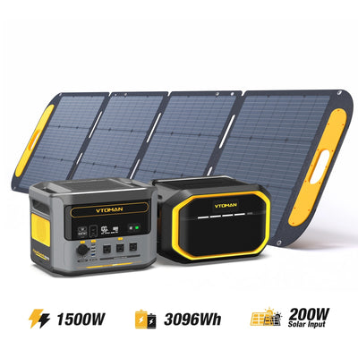 VTOMAN FlashSpeed 1500/3096Wh V-BEYOND™ with 200W Pro Solar Panel