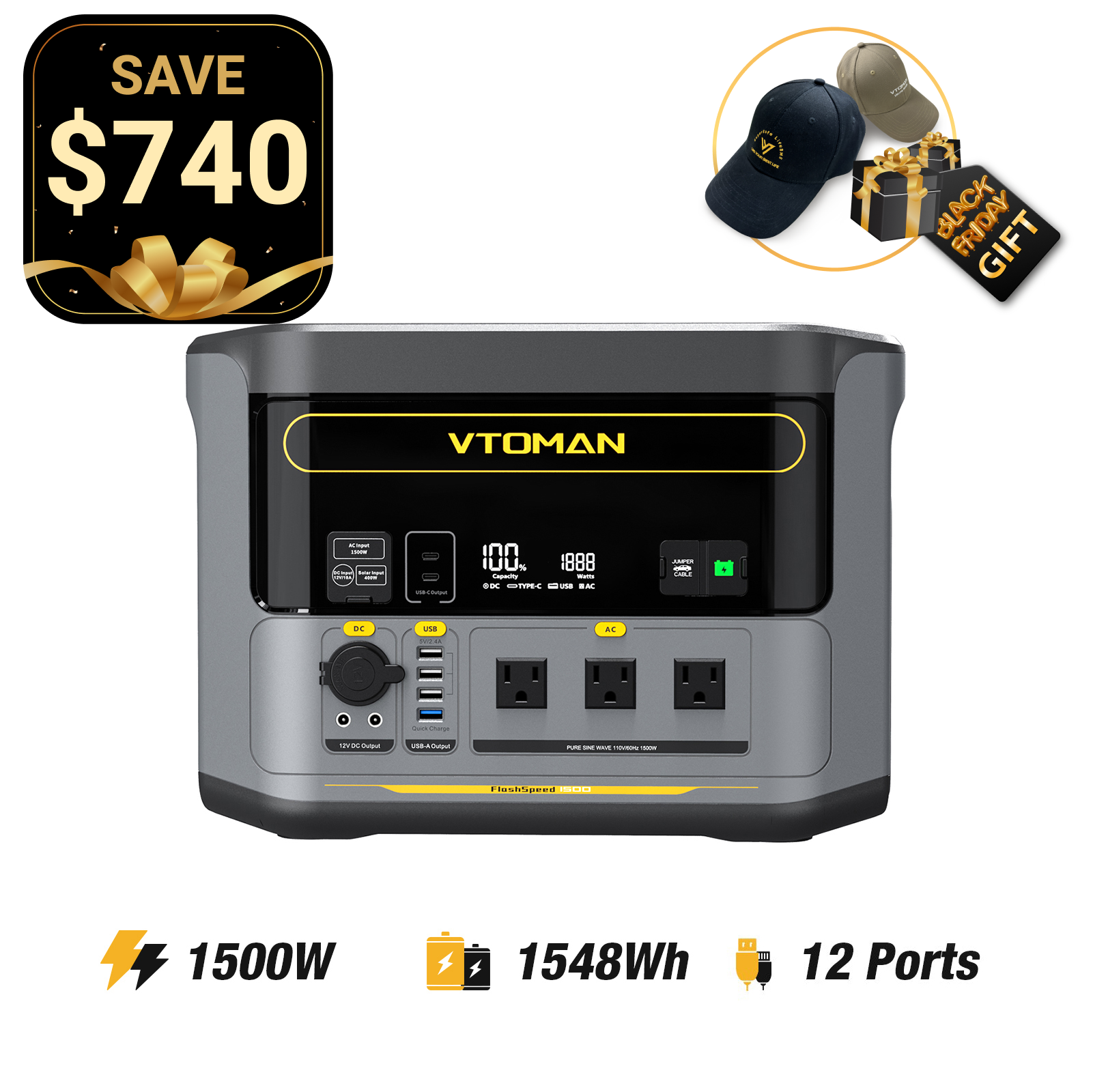 VTOMAN FlashSpeed 1500 Power Station