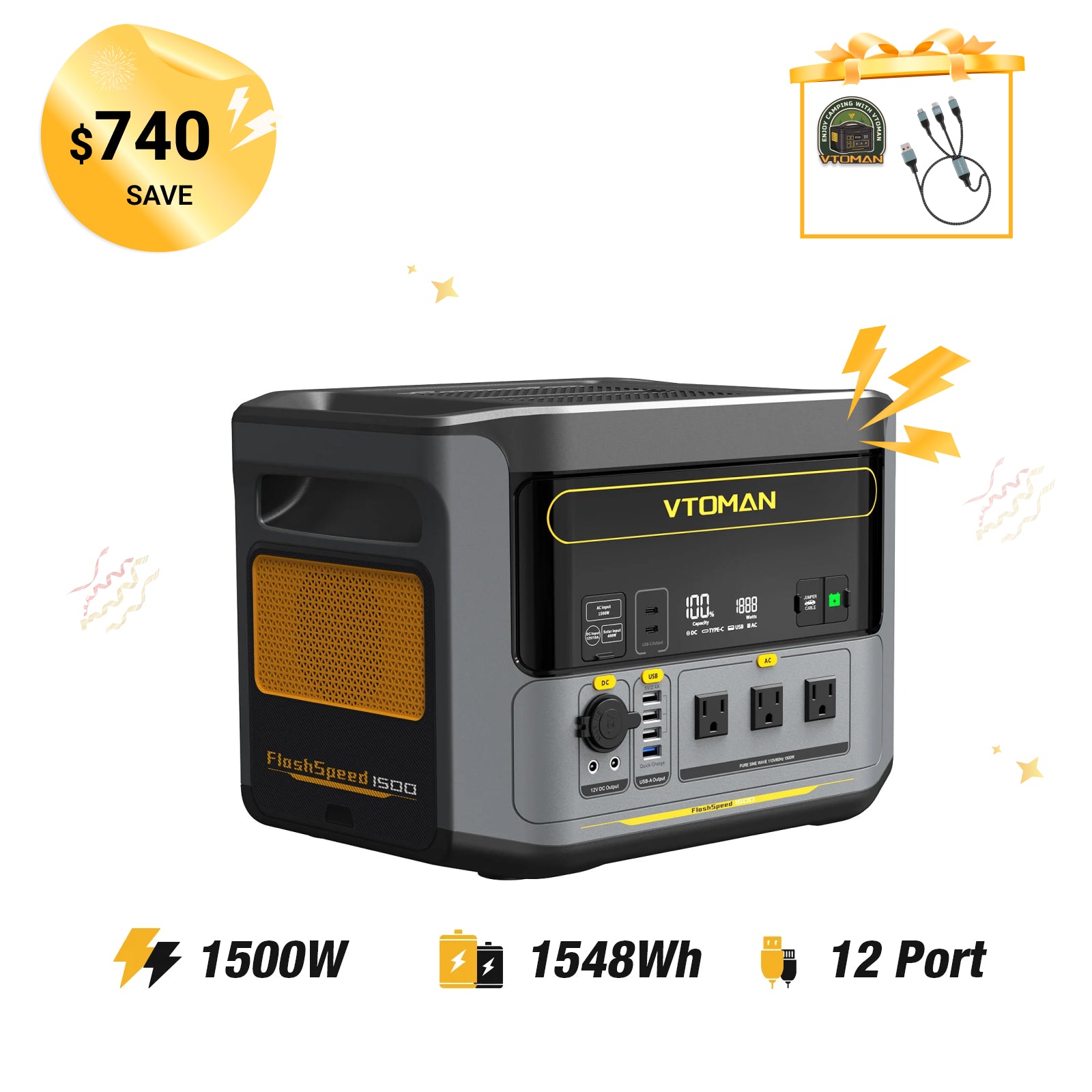 Central eléctrica VTOMAN FlashSpeed ​​1500 