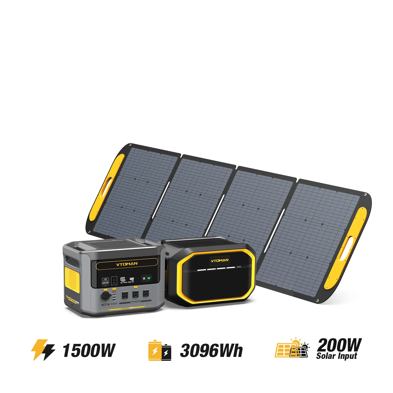 FlashSpeed 1500W/3096Wh 200W Solar Panel