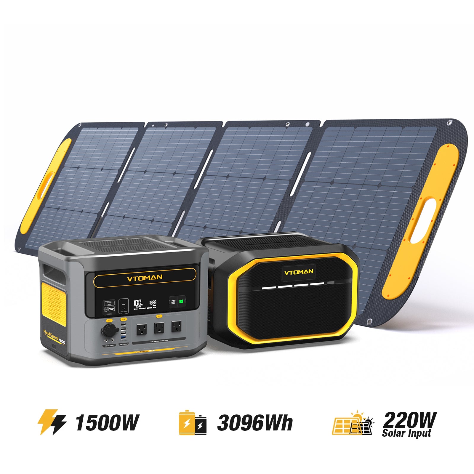 VTOMAN FlashSpeed 1500/3096Wh with 220W Pro Solar Panel
