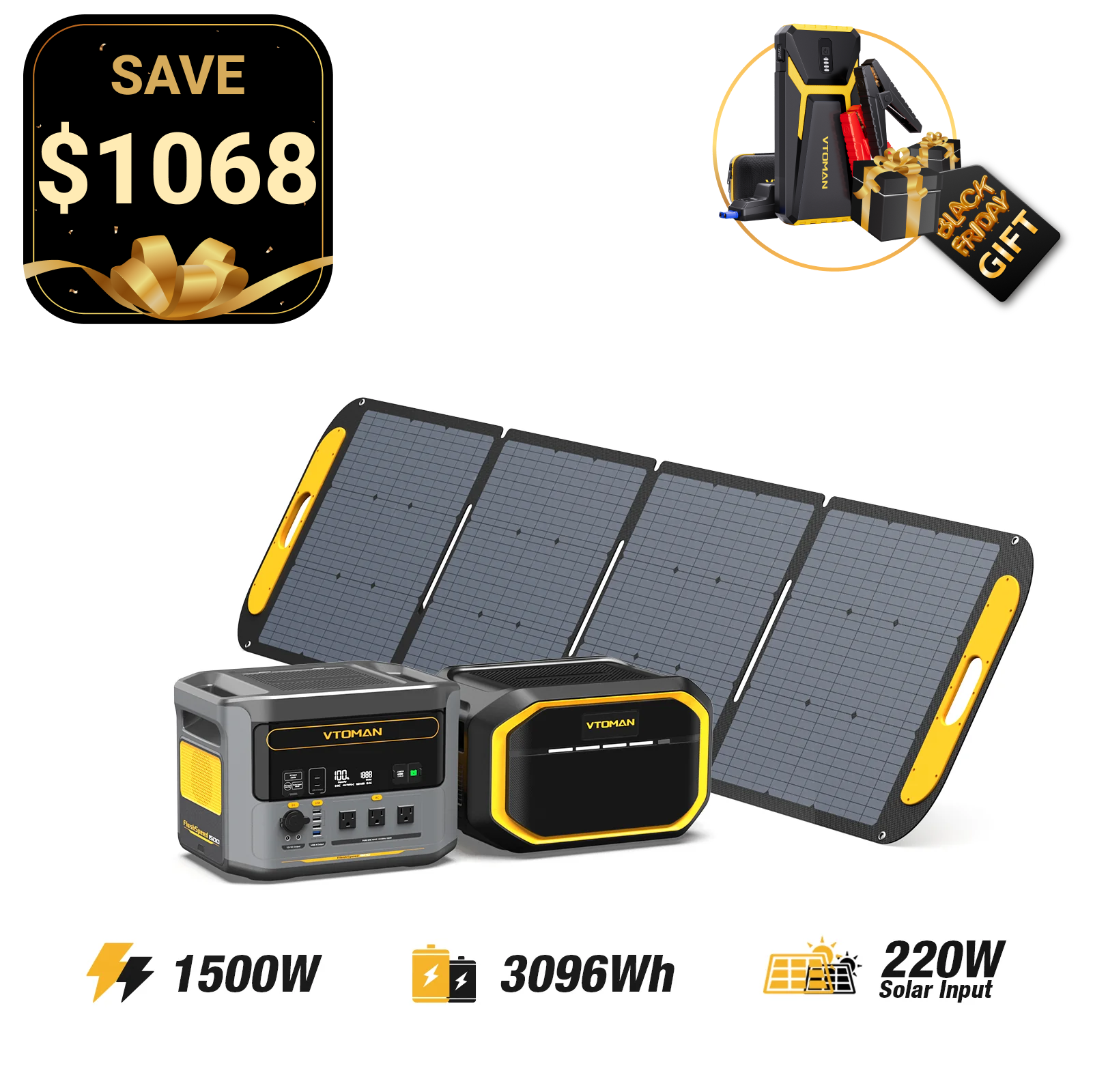 Generador solar FlashSpeed ​​1500W/3096Wh 220W