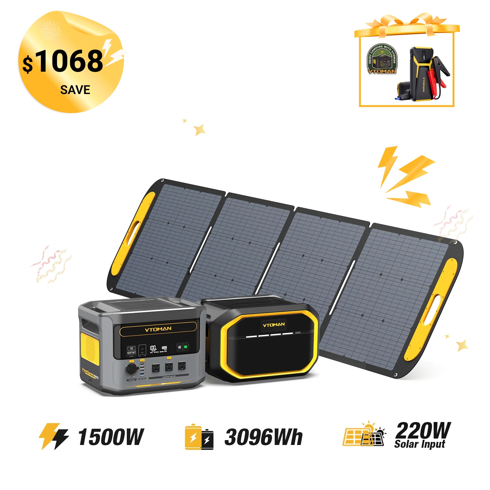 FlashSpeed 1500W/3096Wh 200W Solar Panel