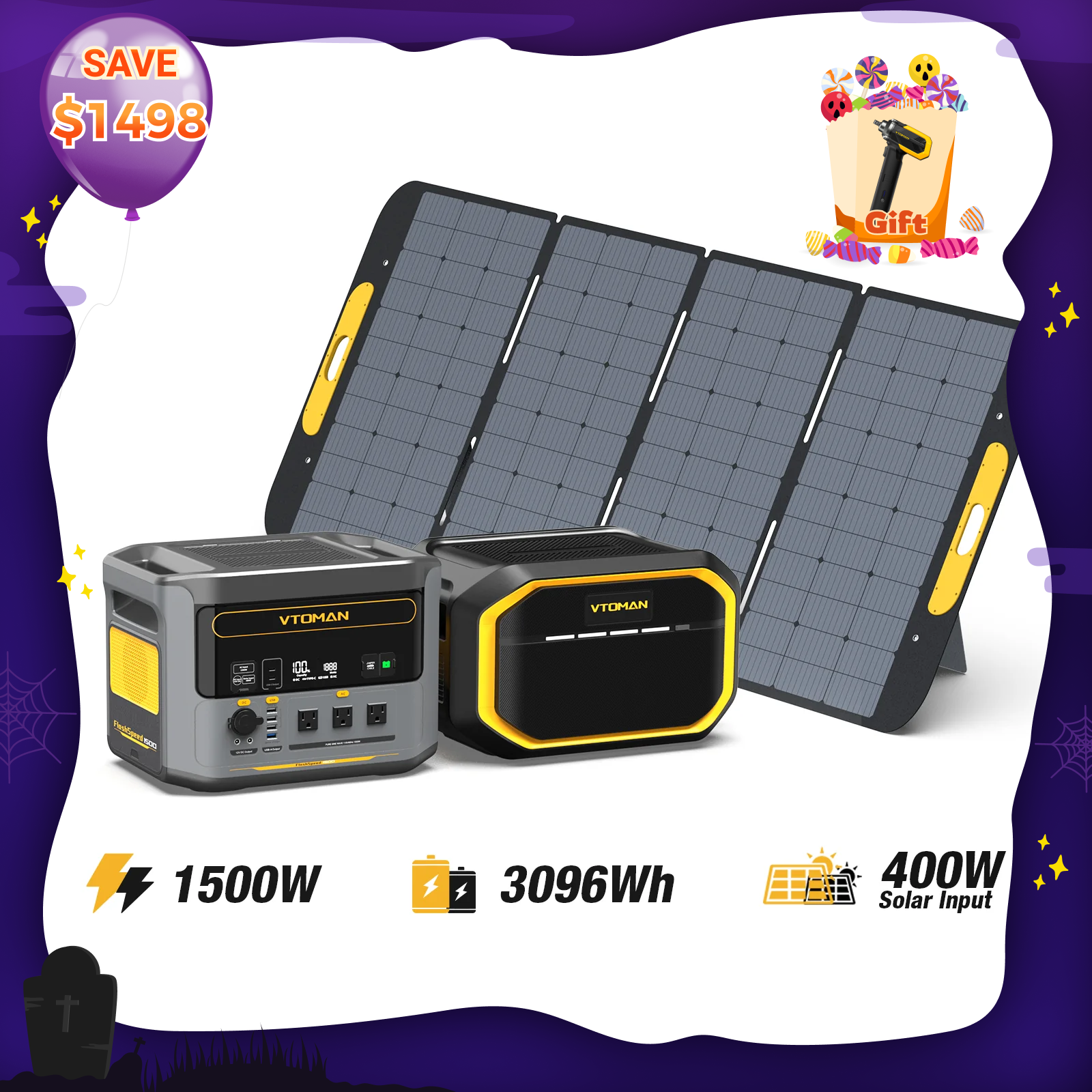 Bundle FlashSpeed 1500W/3096Wh 400W Solar Panel