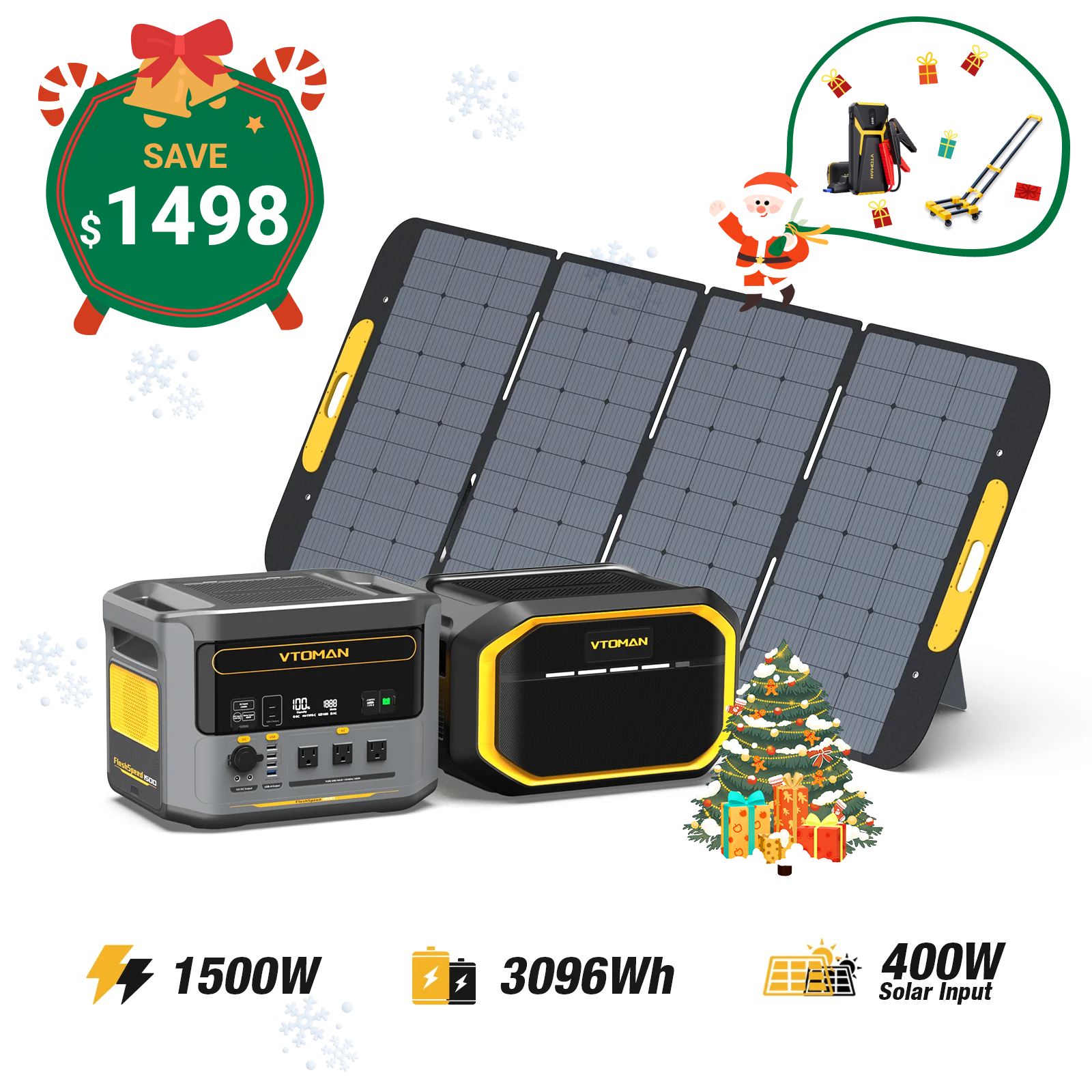 Paquete FlashSpeed ​​1500+Batería Adicional 1548Wh+Panel Solar 400W