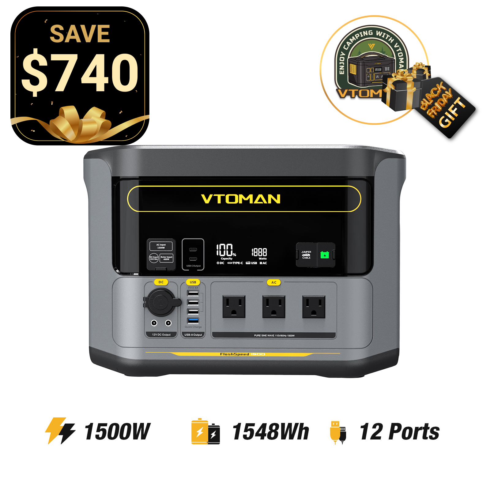 Central eléctrica VTOMAN FlashSpeed ​​1500 