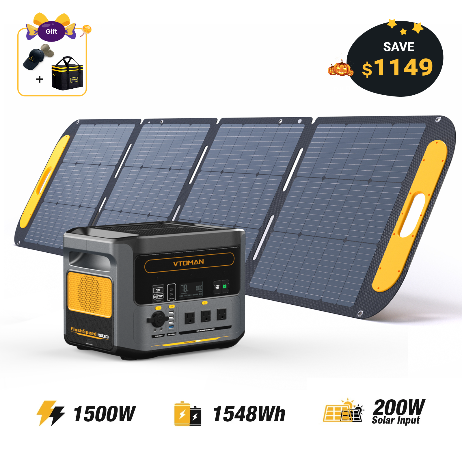 VTOMAN FlashSpeed 1500 Portable Power Station