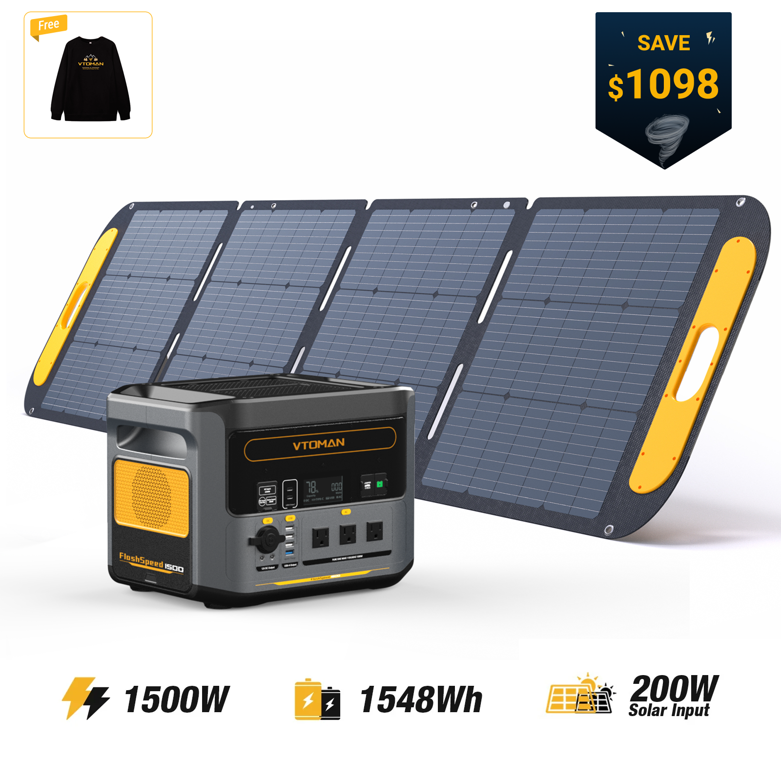 VTOMAN 200W Pro Portable Solar Panel