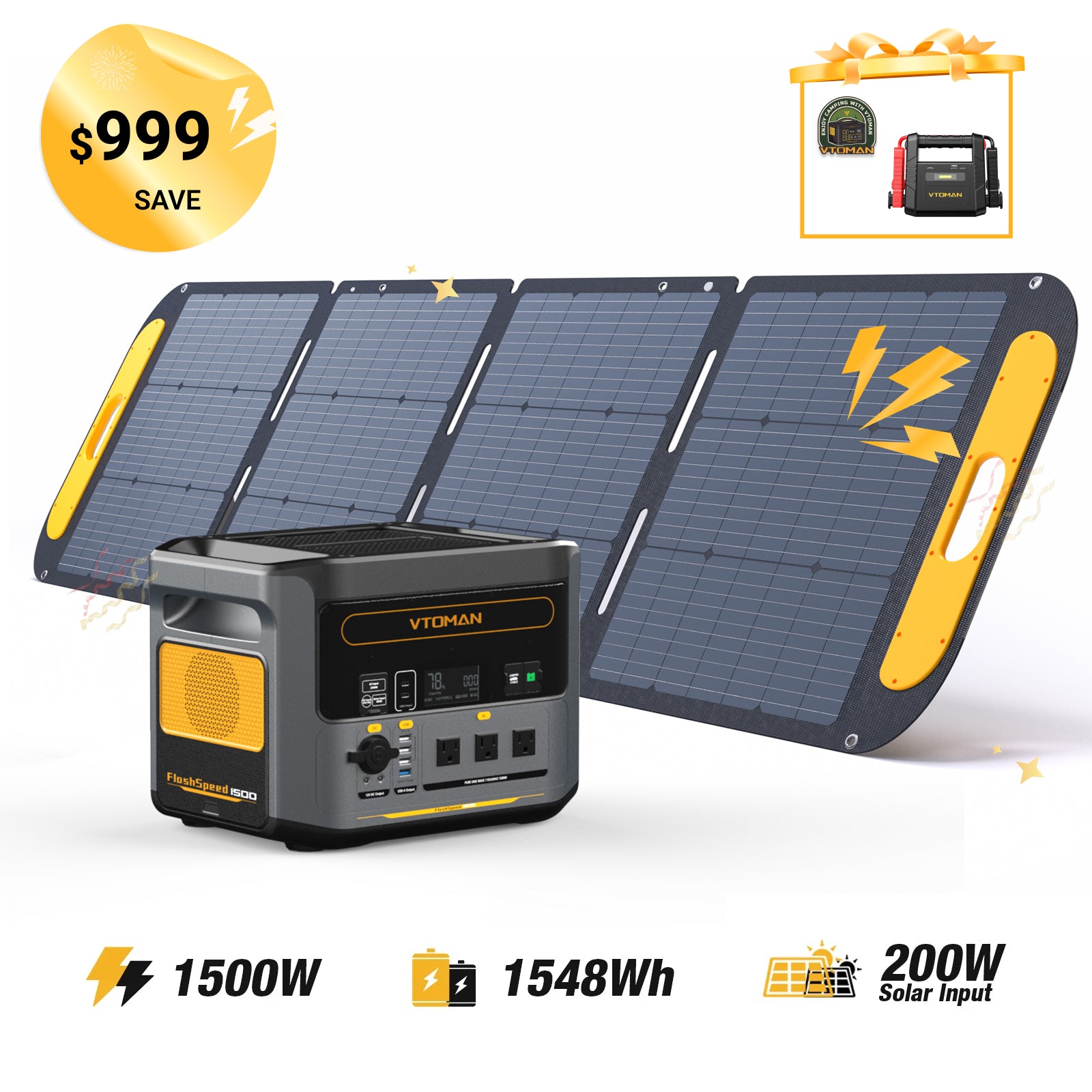 Panel solar FlashSpeed ​​de 1500 W/1548 Wh y 220 W