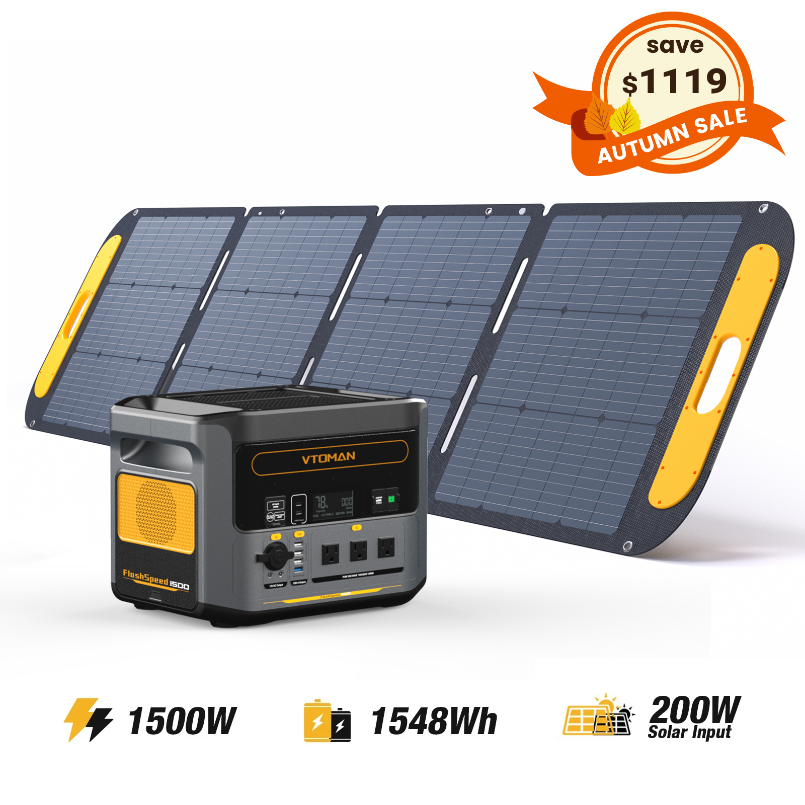 VTOMAN FlashSpeed 1500 Portable Power Station