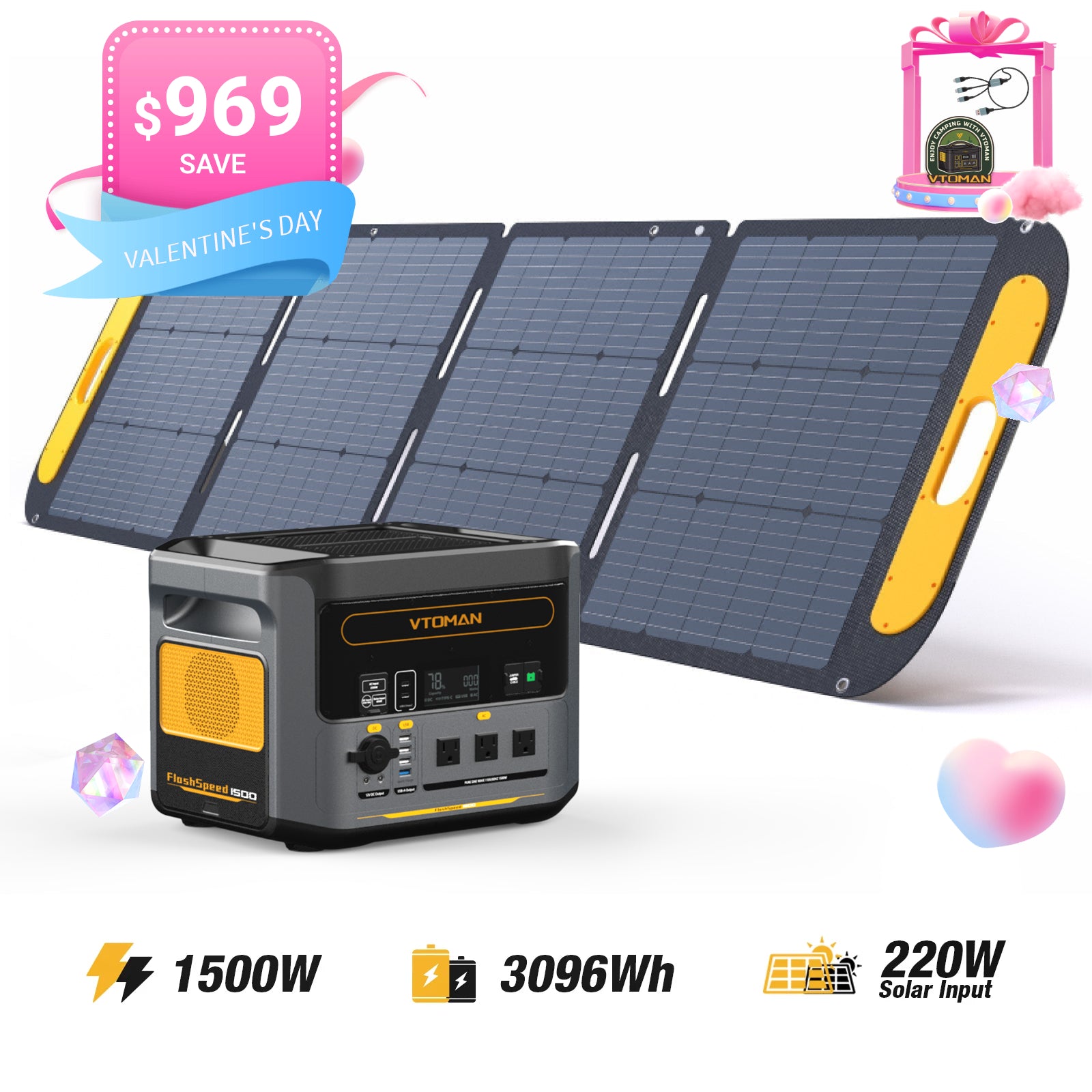 FlashSpeed 1500 with 200W Solar Panel