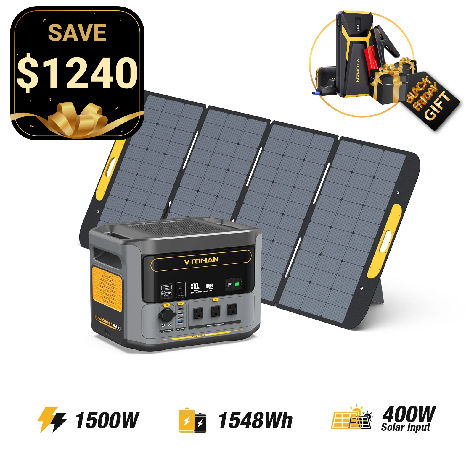 Generador solar FlashSpeed ​​1500W/1548Wh 400W