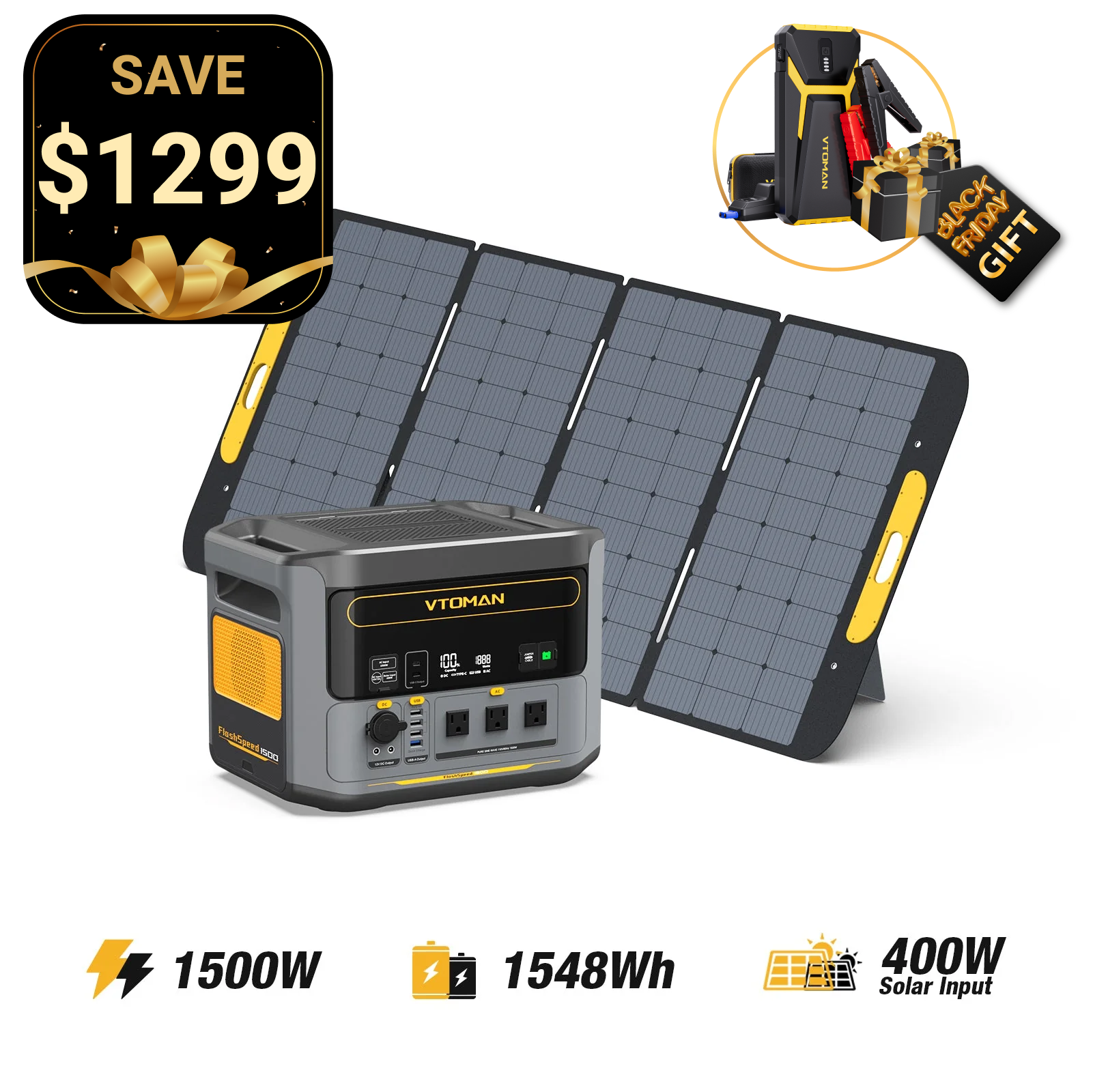 FlashSpeed 1500 with 400W Solar Generator