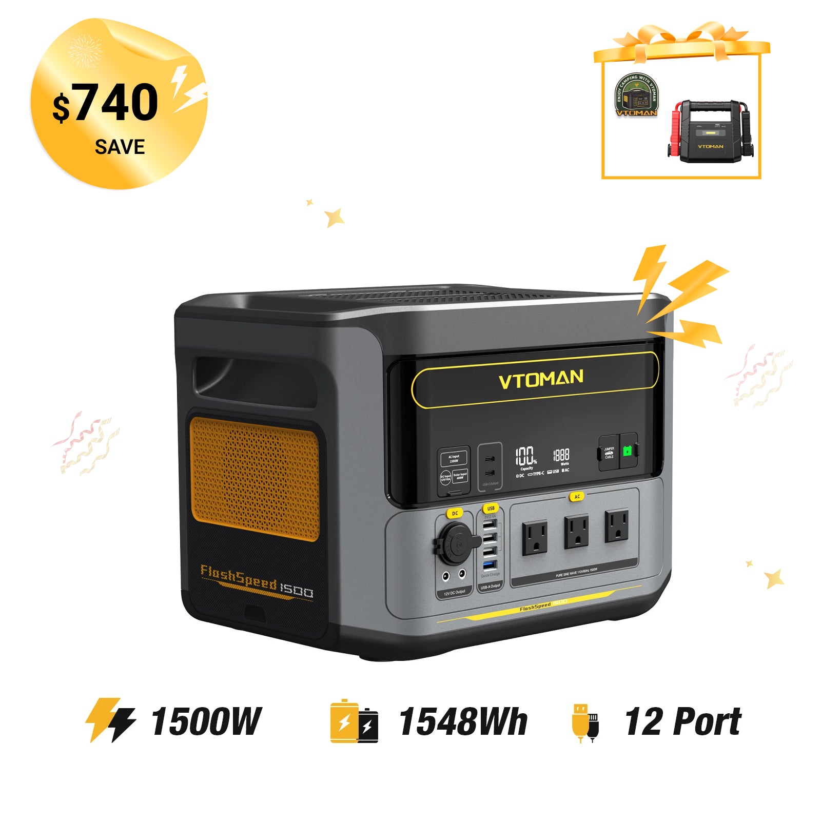 Central eléctrica VTOMAN FlashSpeed ​​1500 