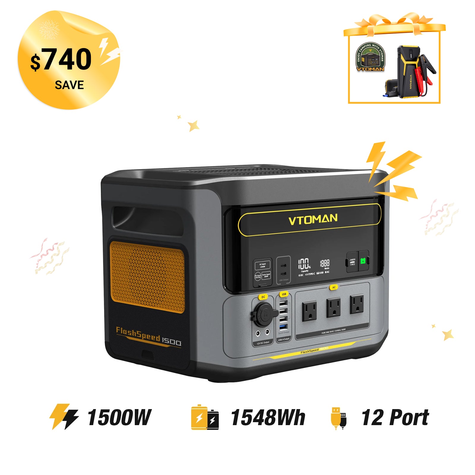 Central eléctrica VTOMAN FlashSpeed ​​1500 