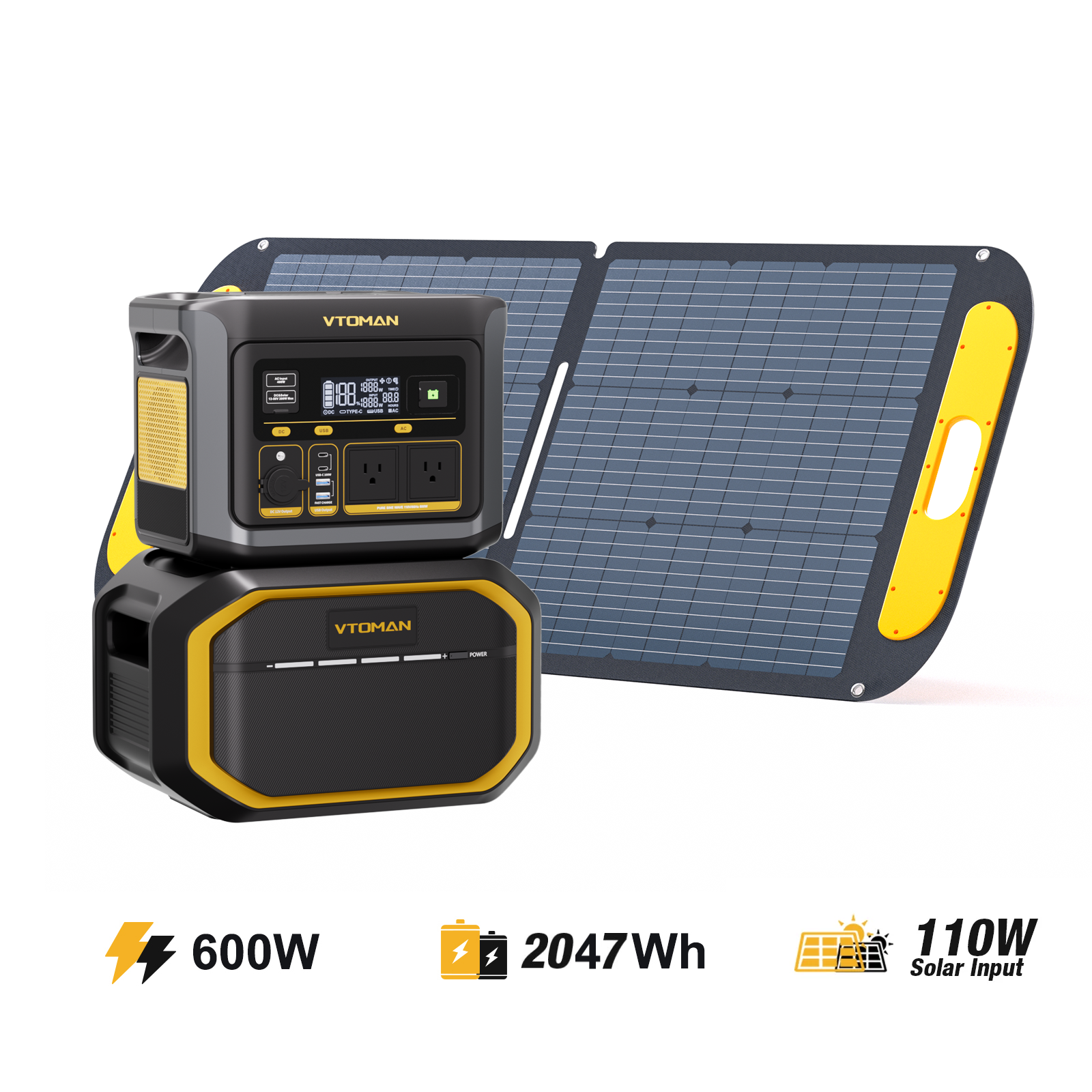 VTOMAN FlashSpeed 600/2047Wh with 110W Solar Panel