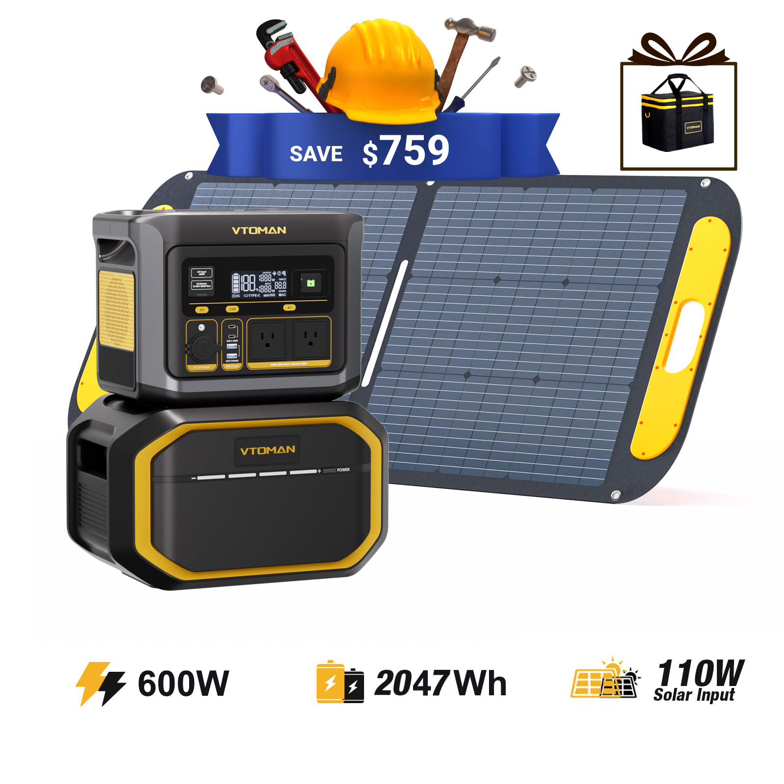 VTOMAN FlashSpeed 600 Portable Power Station