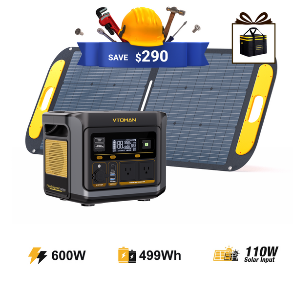 VTOMAN FlashSpeed 600 with 110W Solar Panel