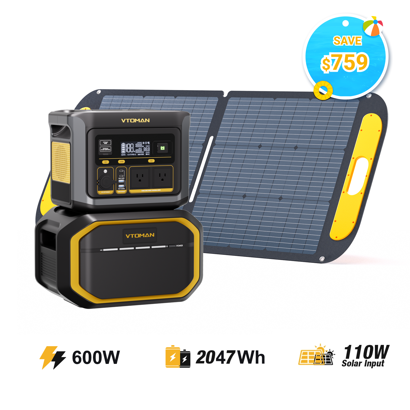 VTOMAN FlashSpeed 600 Portable Power Station