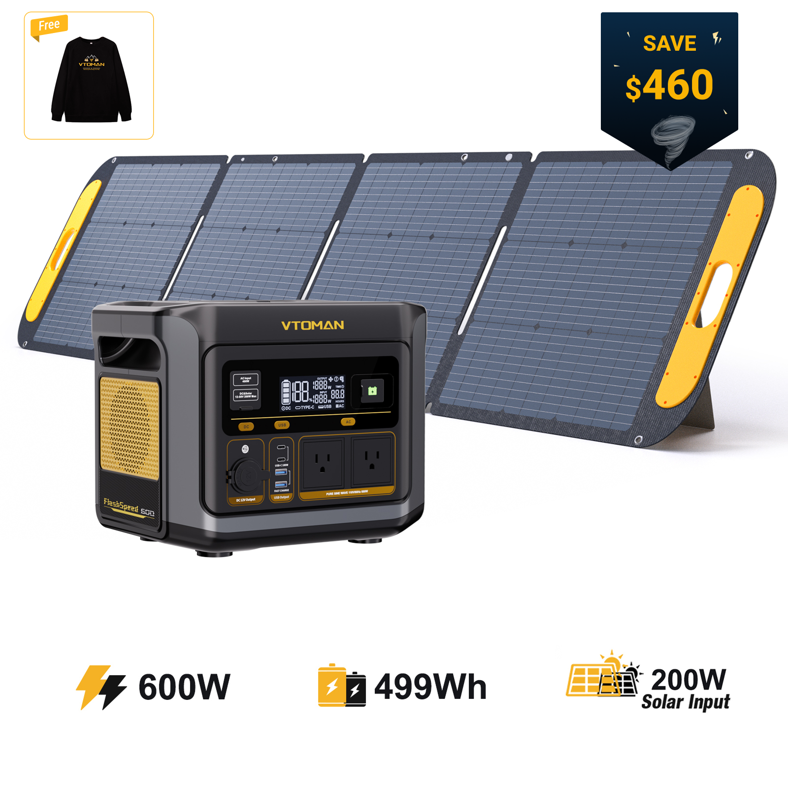VTOMAN FlashSpeed 600 Portable Power Station