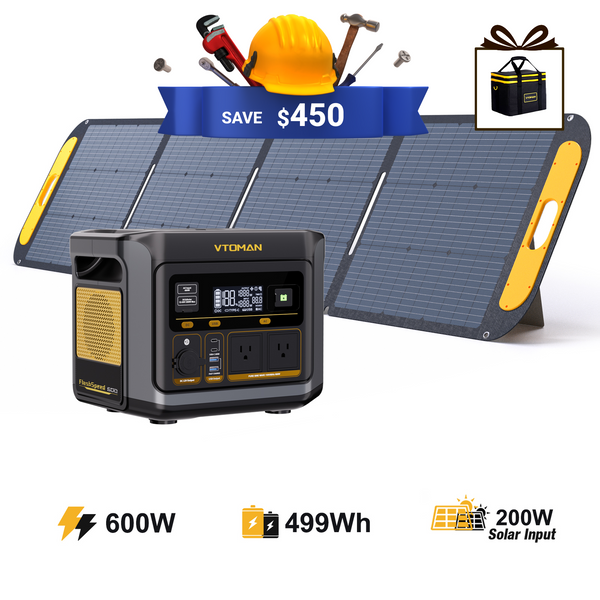 VTOMAN FlashSpeed 600 with 200W Solar Panel
