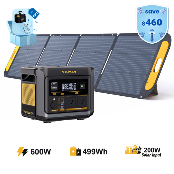 VTOMAN FlashSpeed 600 with 200W Solar Panel