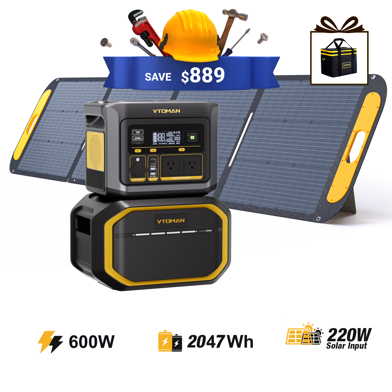 VTOMAN FlashSpeed 600 Portable Power Station