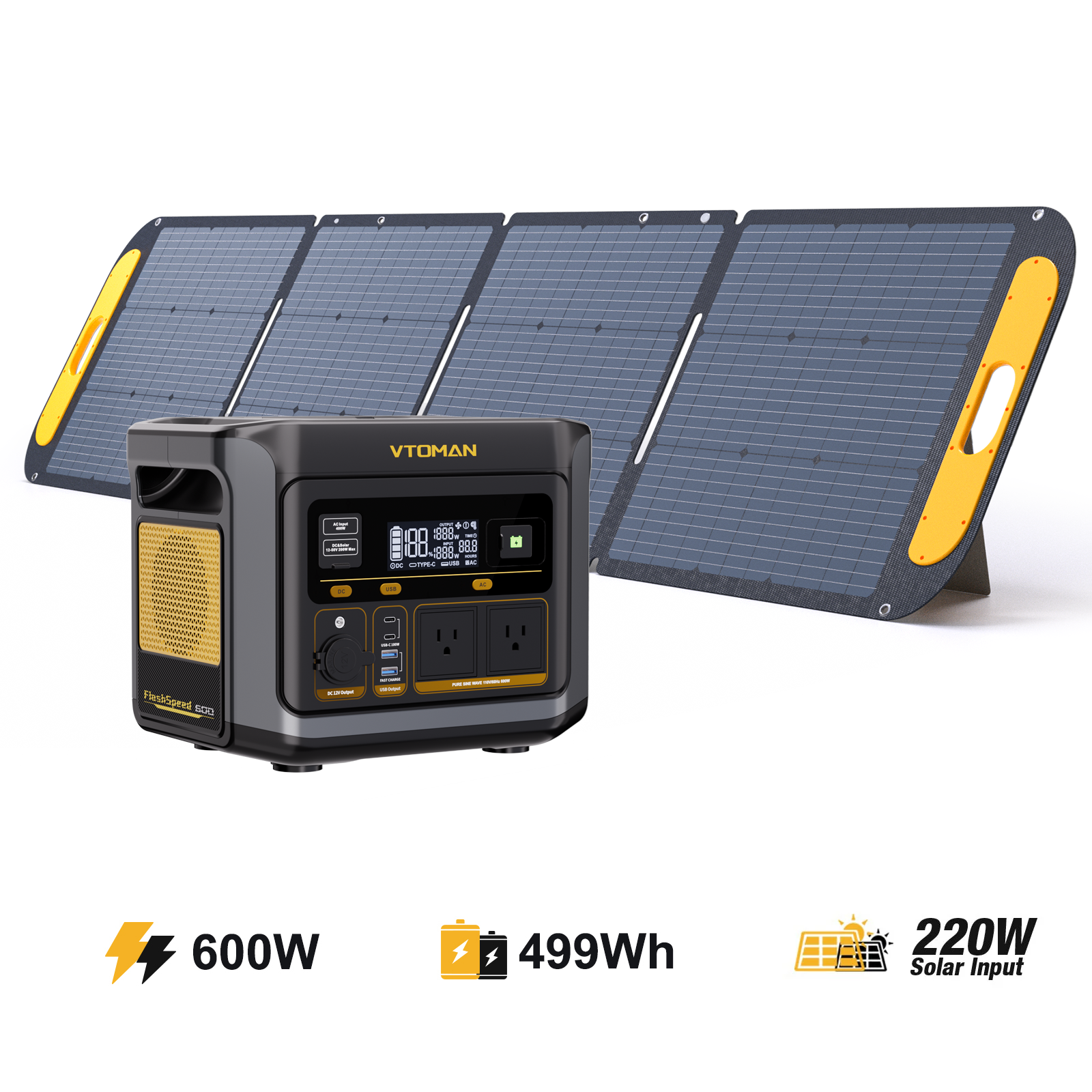 VTOMAN FlashSpeed 600 Portable Power Station