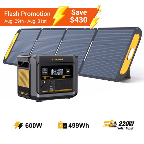 VTOMAN FlashSpeed 600 with 220W Solar Panel
