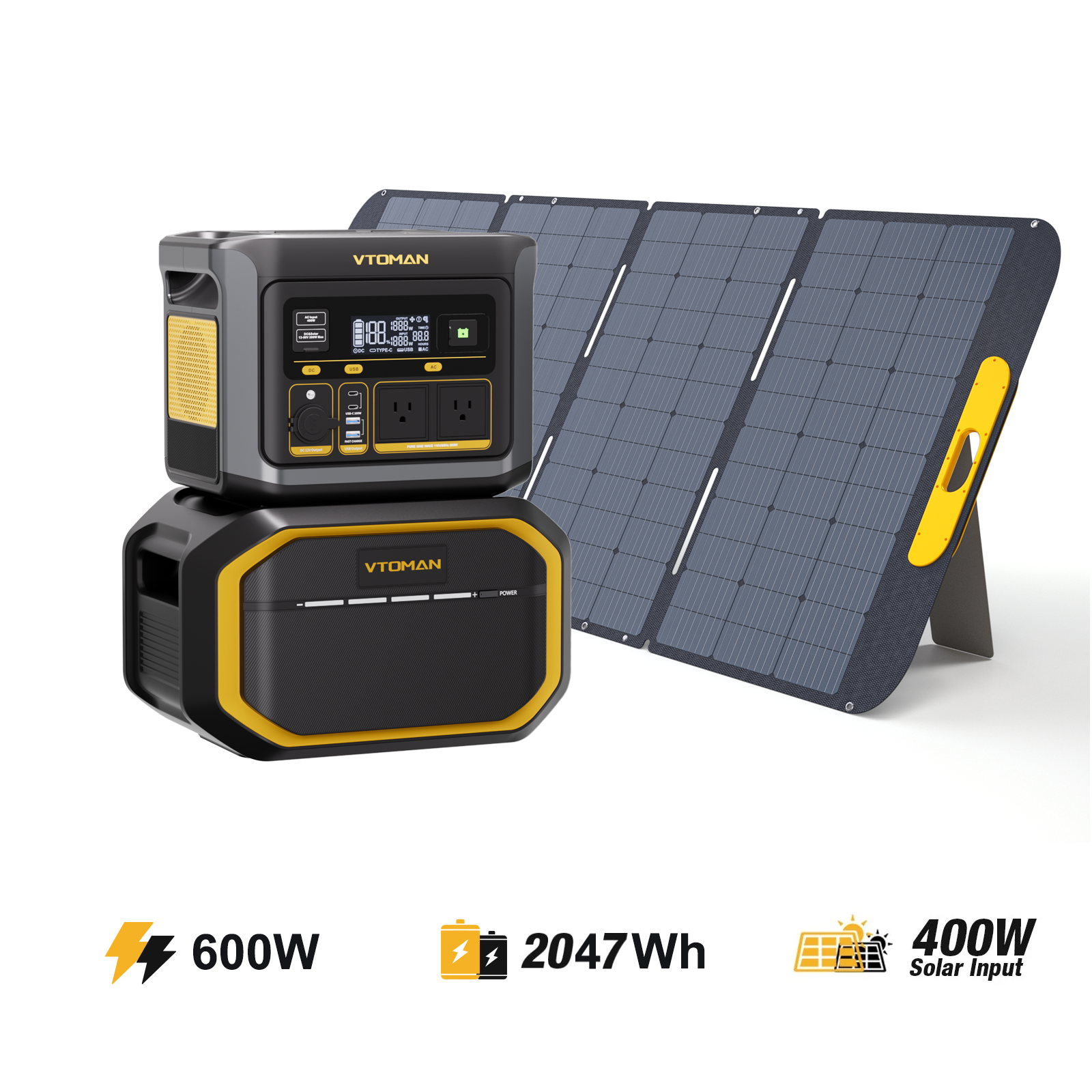 VTOMAN FlashSpeed 600/2047Wh with 400W Solar Panel