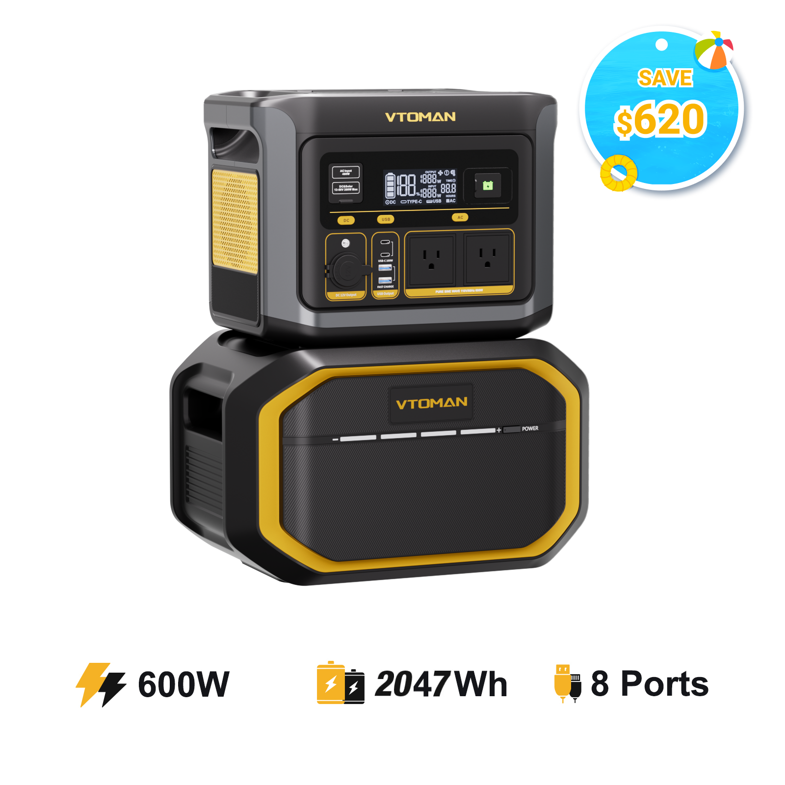 VTOMAN FlashSpeed 600 Portable Power Station