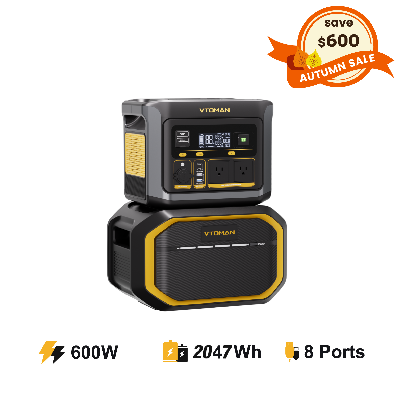 VTOMAN FlashSpeed 600 Portable Power Station