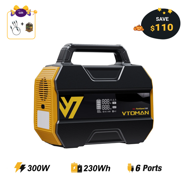 【新品】VTOMAN FlashSpeed 300 ポータブル電源 230Wh Small Portable Power Station | 300w Portable Power Station