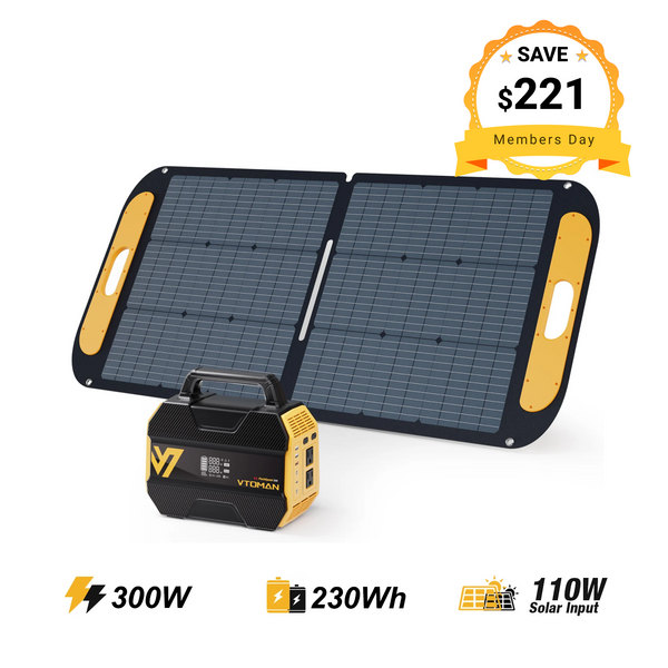 VTOMAN FlashSpeed 300 with 110W Solar Panel